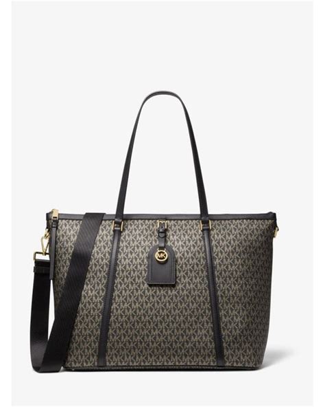 michael kors large zip top tote|largest michael kors tote.